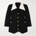 Balmain - Button-embellished Wool Mini Dress - Black - FR36