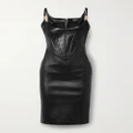 Versace - Embellished Leather Bustier Dress - Black - IT42