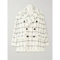 Sacai - Ribbed Layered Frayed Checked Wool-blend Tweed Jacket - Neutral - 2