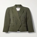 L'AGENCE - Kenzie Double-breasted Faille Blazer - Forest green - US0