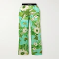 TOM FORD - Floral-print Silk-blend Satin Pyjama Pants - Green - xx small