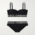 Dolce & Gabbana - Jacquard-trimmed Underwired Bikini - Black - 2
