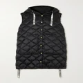 Max Mara - The Cube Hooded Grosgrain-trimmed Quilted Shell Down Vest - Black - UK 12
