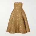 Emilia Wickstead - Alivia Strapless Metallic Brocade Gown - Gold - UK 14