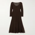 TOM FORD - Metallic Open-knit Maxi Dress - Brown - x small