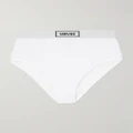 Versace - Ribbed Stretch-cotton Briefs - White - 1