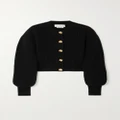 Alexander McQueen - Cropped Ribbed Wool And Cashmere-blend Cardigan - Black - M