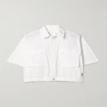Sacai - + Thomas Mason Cropped Cotton-poplin Shirt - Neutral - 3