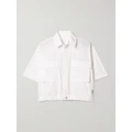 Sacai - + Thomas Mason Cropped Cotton-poplin Shirt - Neutral - 3