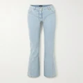 Mugler - Crystal-embellished Flared Jeans - Blue - FR38