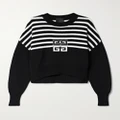 Givenchy - Embroidered Striped Knitted Sweater - Black - x small