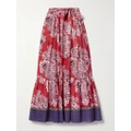 Etro - Belted Printed Cotton And Silk-blend Voile Midi Skirt - Pink - IT36