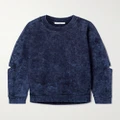 Tibi - Oversized Cutout Cotton-jersey Sweatshirt - Navy - small