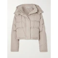 Loewe - Hooded Leather-trimmed Quilted Shell Down Jacket - Neutral - FR34