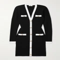 L'AGENCE - Uzma Button-embellished Knitted Mini Dress - Black - medium