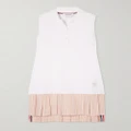 Thom Browne - Pleated Checked Cotton-poplin And Cotton-pique Mini Dress - White - IT38