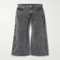Veronica Beard - Taylor Cropped Frayed High-rise Wide-leg Jeans - Gray - 23