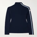 Moncler - Turtleneck Striped Ribbed Wool Sweater - Navy - small