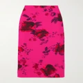 Erdem - Floral-print Cotton-faille Midi Skirt - Pink - UK 12
