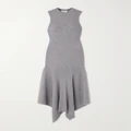 AMI PARIS - + Net Sustain Godet Ribbed Merino Wool Maxi Dress - Light gray - large