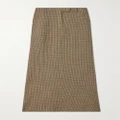 Acne Studios - Embroidered Checked Linen-blend Maxi Skirt - Brown - EU 34