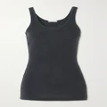 James Perse - The Daily Ribbed Stretch-supima Cotton Tank - Dark gray - 0