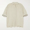 Brunello Cucinelli - Bead-embellished Striped Cotton And Silk-blend Voile Shirt - White - xx small