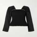Mother of Pearl - + Net Sustain Virginia Embellished Tencel™ Lyocell-blend Twill And Stretch Organic Cotton Top - Black - UK 6