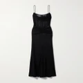 Alessandra Rich - Lace-paneled Ruched Jersey Maxi Dress - Black - IT42