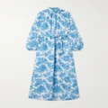 Emilia Wickstead - Elanda Belted Floral-print Crepe Maxi Dress - Blue - UK 8