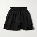 Simone Rocha - Bow-detailed Ruched Taffeta Midi Skirt - Black - UK 12