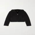 Balenciaga - Embroidered Faux Fur Hoodie - Black - S