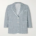 Thom Browne - Frayed Checked Cotton-tweed Blazer - Blue - IT36