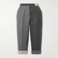 Thom Browne - Color-block Piped Straight-leg Wool Pants - Gray - IT38