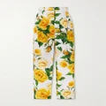 Dolce & Gabbana - Floral-print Cotton-poplin Straight-leg Pants - Yellow - IT40