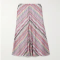 Missoni - Striped Metallic Crochet-knit Maxi Skirt - Pink - IT38