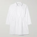Max Mara - Juanita Cotton-poplin Mini Shirt Dress - White - UK 6