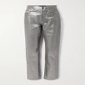 Veronica Beard - Daniela High-rise Straight-leg Metallic Coated Jeans - Silver - 26