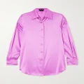 TOM FORD - Oversized Stretch-silk Satin Shirt - Purple - IT42