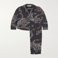 Desmond & Dempsey - + Net Sustain Jag Animal-print Organic Cotton Pajama Set - Black - small