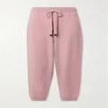 Moncler - Leather-trimmed Wool And Cashmere-blend Track Pants - Baby pink - large