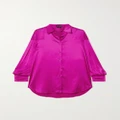 TOM FORD - Oversized Silk And Lyocell-blend Satin Shirt - Bright pink - IT34