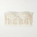 Alexander McQueen - Satin-trimmed Cotton-blend Corded Lace Bustier Top - Ivory - IT36