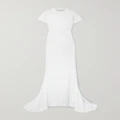 Balenciaga - Embroidered Stretch-cotton Jersey Maxi Dress - White - XS