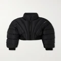 Mugler - Cropped Quilted Recycled-shell Jacket - Black - FR38