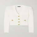 Balmain - Ribbed-knit Cardigan - White - FR42
