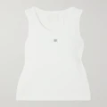 Givenchy - Embellished Ribbed Stretch-cotton Tank - White - medium