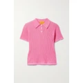 Guest In Residence - Ribbed Cashmere Polo Sweater - Pink - x large