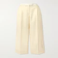 Etro - Pleated Cotton And Wool-blend Jacquard Wide-leg Pants - Ivory - IT42