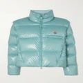 Moncler - Almo Convertible Appliquéd Quilted Glossed-shell Down Jacket - Blue - 4